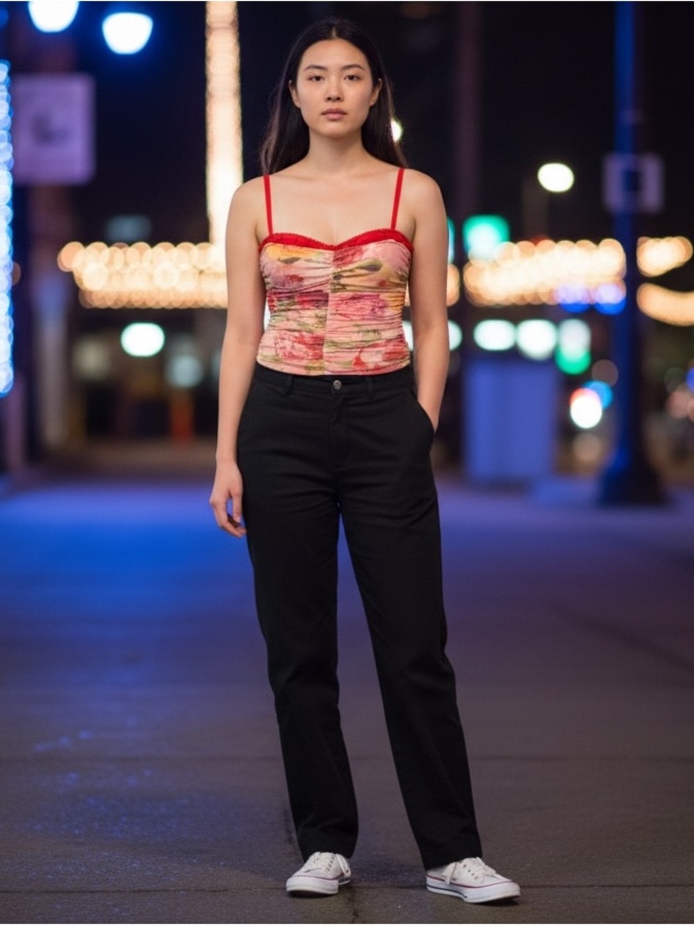 Vici Red and Pink Lined Bustier Cami